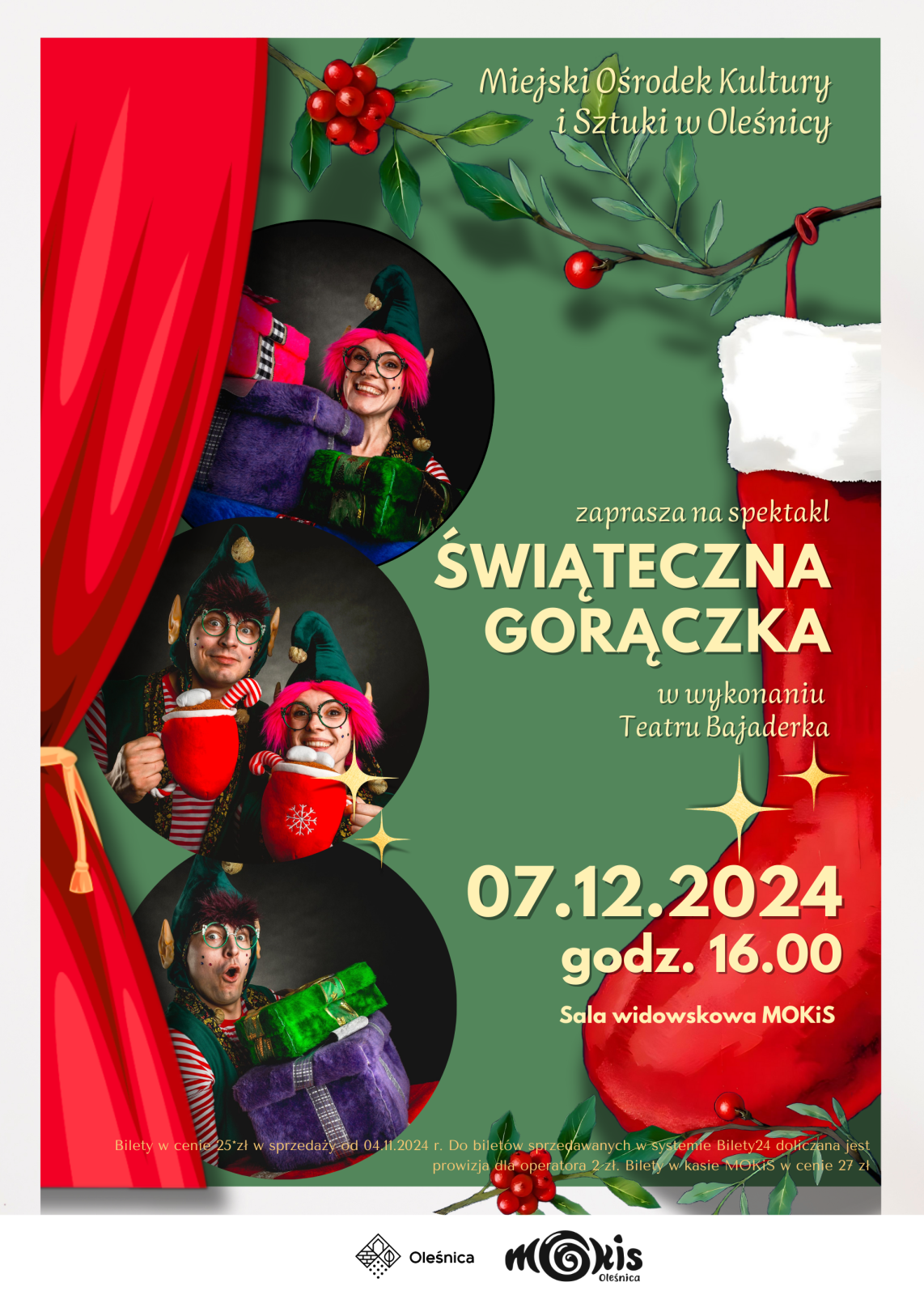 plakat na teatrzyk mikołajkowy ,,Świąteczna gorączka